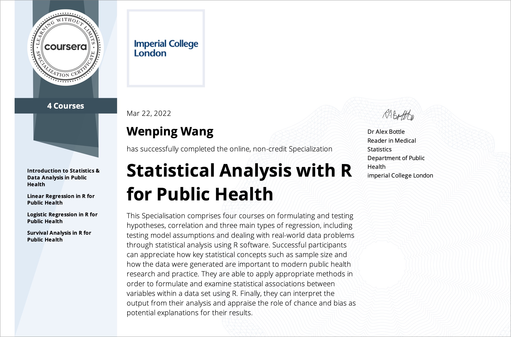 Statistical Analysis with R for Public Health: 掌握公共卫生统计分析方法